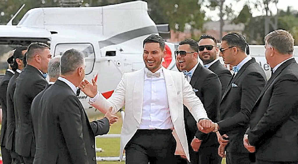 Salim Mehajer arrives by chopper for his wedding day spectacular. Salim Mehajer arrives by chopper for his wedding day spectacular.